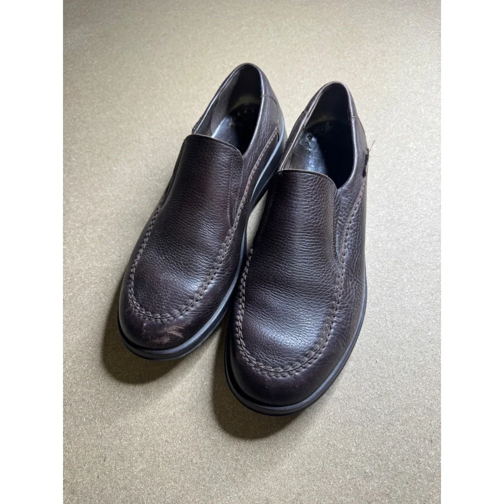 Mephisto Mens Brown Leather Slip On Loafers Walking Shoes Made in France Size 11